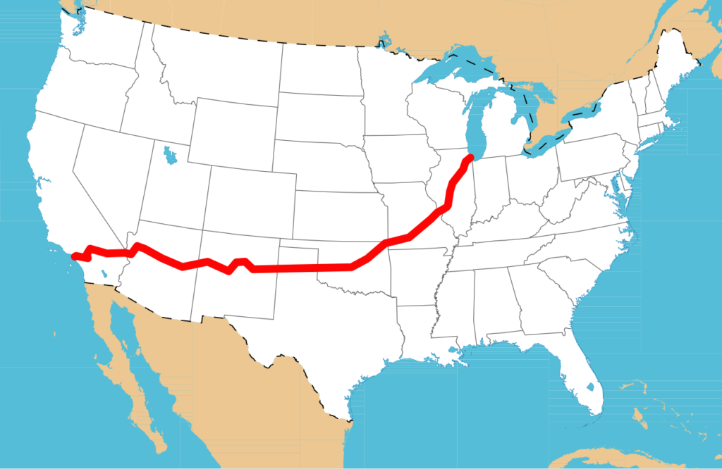 Streckenverlauf Route 66